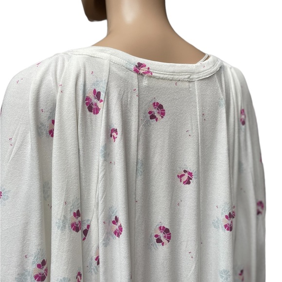 Free People Winter Sun Printed boho off white ling sleeve soft Tunic Dress - Picture 4 of 15